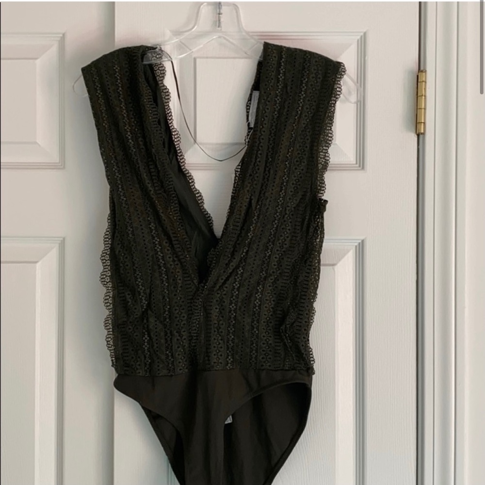 Hunter green lace bodysuit